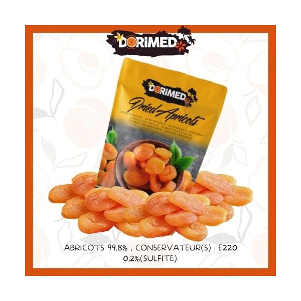 Abricots secs 1 Kg | gros calibre | sans noyaux | Abricots séchés et nutritifs | Sans sucre | Riche en fibres | Sans gluten |