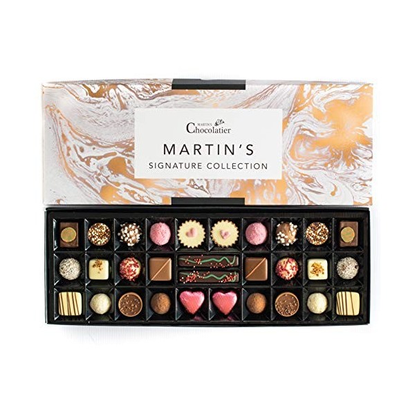 Martins Chocolatier Assortiment de Chocolats Signature - 30 Chocolats Fait à la Main - 15 Saveurs de Chocolat | Cadeau Chocol