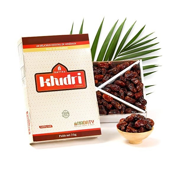 Dattes Khudri Rouges 3kg - NADATY - Un Délicieux Cocktail de Minéraux