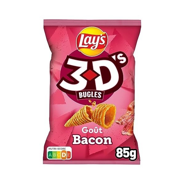 Lays 3DS Bugles Goût Bacon 85 g, 85g Lot de 1 