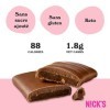 NICKS Barre Keto Crunchy caramel, Chocolat au Lait et Éclats de Caramel et Amandes Sans Sucre Ajouté 88 Calories 1,8 Glucides