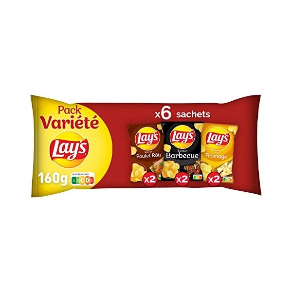 Lays Chips Pack Variété, 6 sachets, 160g