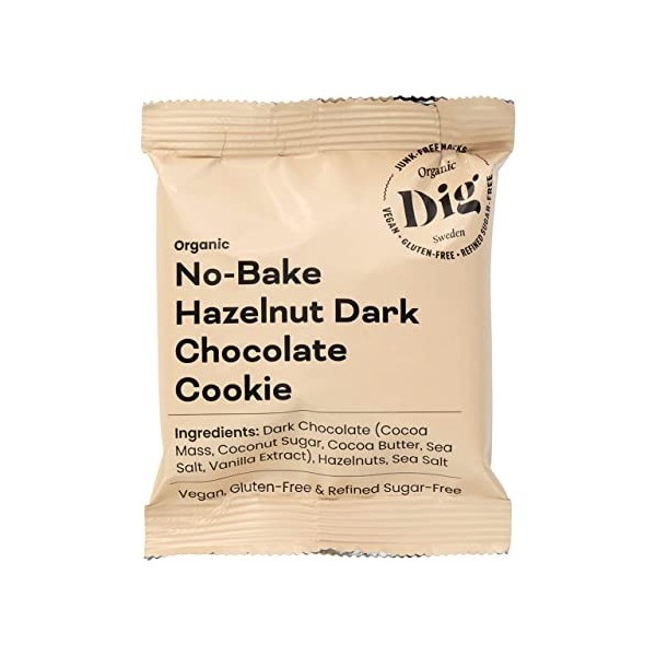 Dig/Get Raw - No-Bake Boîte de mélange de biscuits - Snacks à base dingrédients biologiques - Végétalien, sans gluten 12x30g