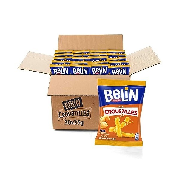 Belin - Croustilles Goût Emmental - Carton de 30 sachets x 35g