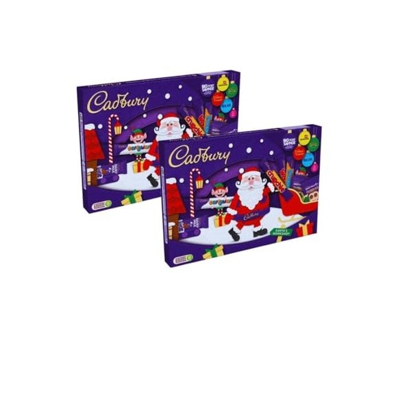 Cadbury Selection Box Lot de 2 boîtes de sélection de chocolat Père Noël 145 g