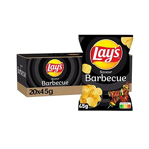 Lays Chips Barbecue, 45 g - Lot de 20