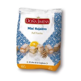DOÑA JIMENA - Mini feuilletés avec sucre de glace, qualité suprême, gourmandises typiques de Noël, recette artisanale, 400g