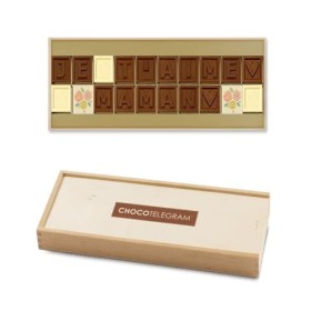 Chocotélégramme « Je taime Maman » | Message en lettres de chocolat belge | Cadeau à offrir pour la fête des mères