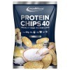 IronMaxx Protein Chips 40 - Chips protéinées - Sans gluten - Snack protéiné croustillant - Goût Sel et Vinaigre - 1 paquet de