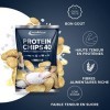 IronMaxx Protein Chips 40 - Chips protéinées - Sans gluten - Snack protéiné croustillant - Goût Sel et Vinaigre - 1 paquet de
