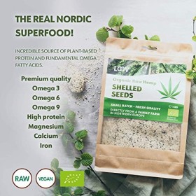 Graines de chanvre bio crues décortiquées de LOOV, Cœurs de chanvre, 1kg, Non traité à chaud, Nutriment préservé, Saveur nois