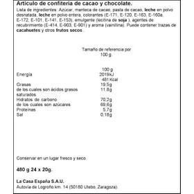 Lacasitos - Confiserie au chocolat au chocolat - 24 tubes