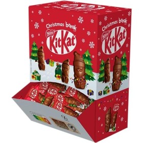 KitKat - Mini Père Noël Chocolat au Lait - Présentoir de Mini Figurines emballées individuellement - 1 kg
