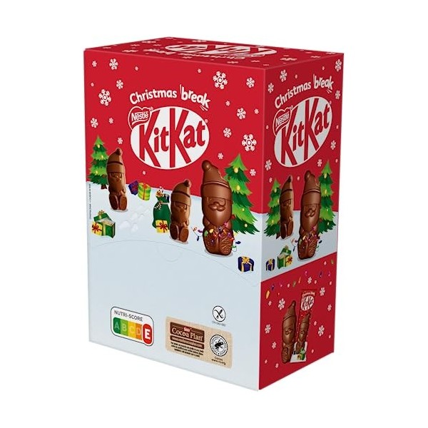 KitKat - Mini Père Noël Chocolat au Lait - Présentoir de Mini Figurines emballées individuellement - 1 kg