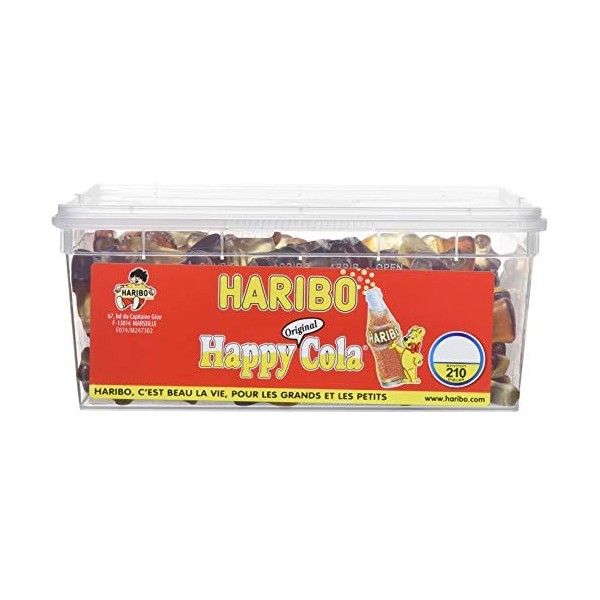 Haribo Bonbon Gélifié Happy Cola x 210 Pièces 1,21 kg - Lot de 2