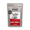 Ember Snacks: Biltong Beef Jerky Saveur Chilli Piment 1x 250g | Boeuf séché riche en protéines. Collation à emporter faible 