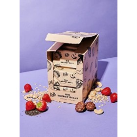 KoRo - Bio Energy Ball Fraise 15 x 2 x 17 g - Snack To Go - Vegan - Délicieusement fruité et idéal à partager.
