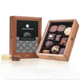 Coffret de chocolats Elegance sans alcool | 10 Chocolats | Boite cadeau | Assortiment à offrir | Premium | Homme | Femme | No