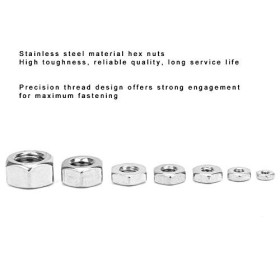 Kit Décrous Hexagonaux 360 Pièces, Attaches Décrous UNC à Filetage Grossier en Acier Inoxydable Portables pour Divers Acces
