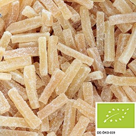 1kg de bâtonnets de gingembre BIO doux - Bâtonnets de gingembre confit de qualité bio supérieure, sans sulfites