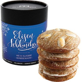 Hallingers Lot de 5 pains dépices Elisen faits à la main dans une élégante boîte en papier 400 g – Blanc émaillé boîte à 