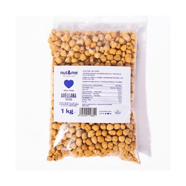 Noisettes entières décortiquées grillées 1 kg nut&me | Sans sel | Keto | Sans gluten, sans additifs | Sans OGM | 100% naturel