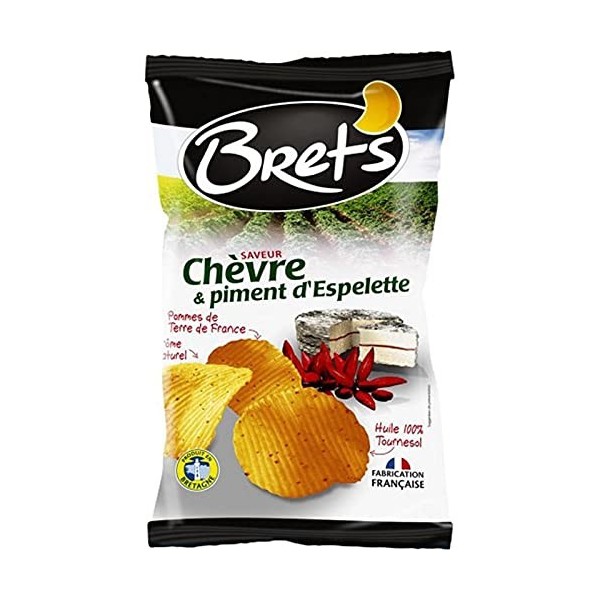 Bret?s Chips Saveur Chèvre & Piment d?Espelette Pommes de Terre de France 125g lot de 6