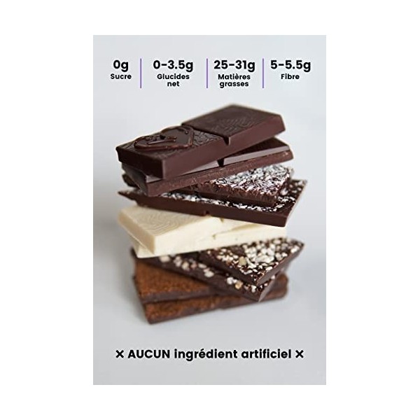 Funky Fat Foods Sans Gluten Chocolat, Paquet de Variétés avec Noisette, Coco, Café, Blanc & Nior Chocolat | Sans Cucre, Vegan