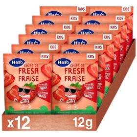 Hero Solo Snack BIO Chips de 100% Fraise - Pack de 12x12gr