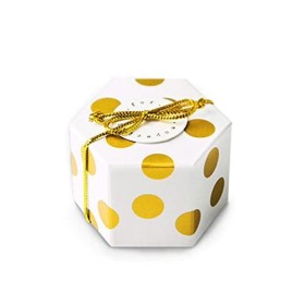 YSDSS 50 Pcs Stripe Dot Chocolate Box Mini Cookie Candy Chocolate Box Kids Birthday Party Supplies-Gold Dot