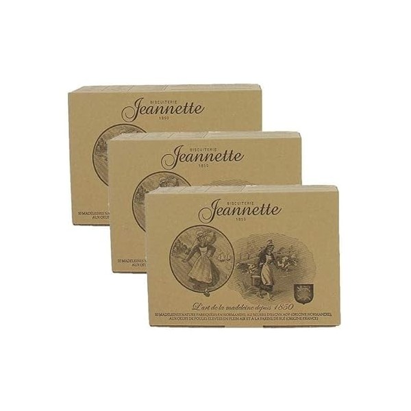 3 boites de madeleines nature bio de 250g Biscuiterie Jeannette
