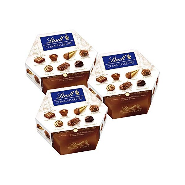 Lindt Connaisseurs Boîte de Chocolats Assortis – 217 g, Lot de 3