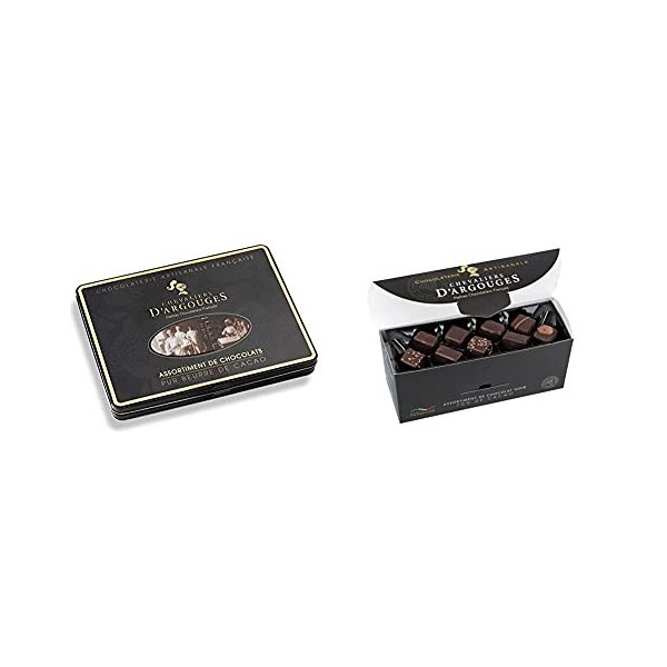 CHEVALIERS DARGOUGES Maîtres Chocolatiers Français Assortiment de Chocolats Noir Lait/Blanc Coffret Prestige 300 g & Assorti