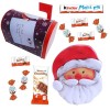 2 boites de Noël garnies dun assortiment de chocolats KINDER Schokobons, Mini Bueno, Country et Maxi Boite aux lettres/Père