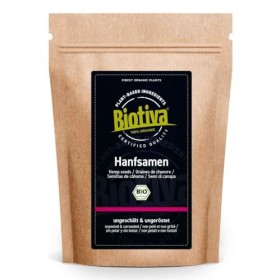 Graines de chanvre non décortiquées Bio 2kg 2x1kg - Pack avantage - Sans gluten, sans soja et sans lactose - Conditionné en