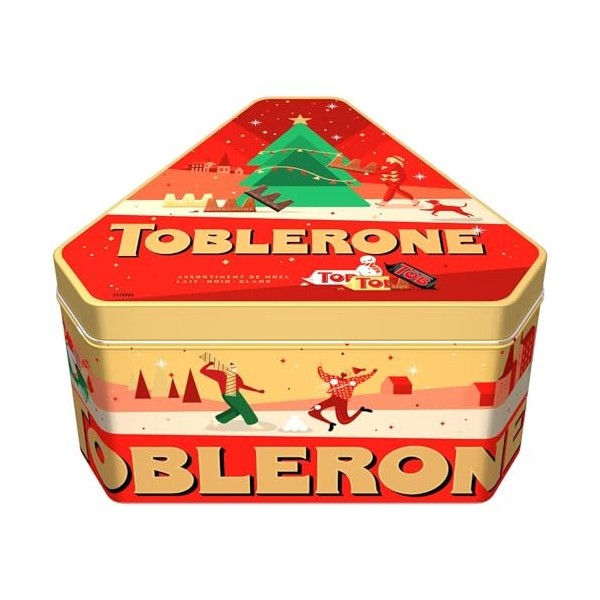 Toblerone – Assortiment de Mini Barres en Chocolat – Chocolats de Noël – 1 Boîte Métal 368 g