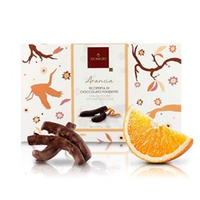 Domori Écorces dOranges Confites Enrobées de Chocolat Noir à 62% de Cacao Arriba - 150 Grammes