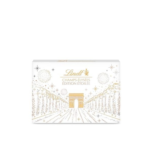 Lindt - Boîte CHAMPS-ÉLYSÉES Édition Triomphe - Assortiment de Chocolats au Lait, Noirs et Blancs - Idéal pour Noël, 460 g