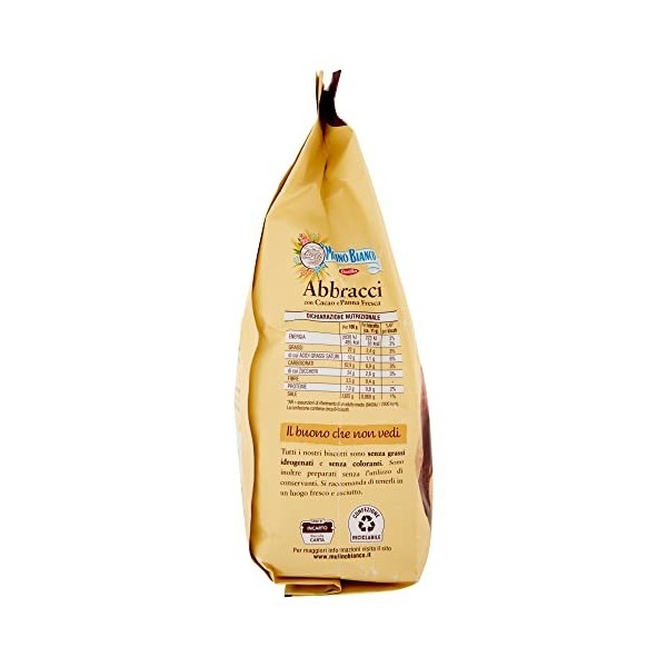 Mulino Bianco Abbracci et Ritornelli Lot de 4 biscuits sablés au cacao et à la crème fraîche, sans huile de palme, 4 x 700 g 