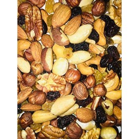 Mélange de Fruits secs 1 Kg - Amandes, Noisettes, Noix de Cajou, Noix de Pecan,Noix du Brésil,cerneaux de Noix, Raisins secs,