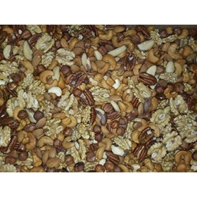 Mélange de Fruits secs 1 Kg Amandes,Noisettes,Noix de Cajou,Noix de Pecan,Noix du Brésil et Cerneaux de Noix , sac referma