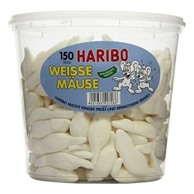 HARIBO Lot de 3 Boites Hermétique 150 Bonbons Guimauve tendres SOURIS BLANCHES