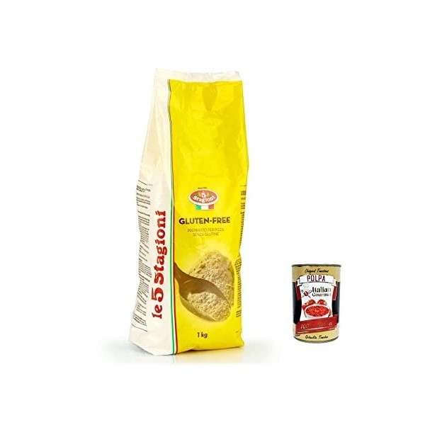 Mulino 5 Stagioni Fioreglut Lot de 3 farines sans gluten 1 kg + polpa italien gourmet 400 g