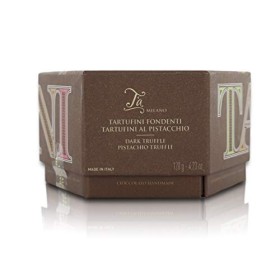 T’A MILANO Boîte Cadeau avec 14 Truffes au Chocolat Noir et au Chocolat Noir et Pistache - 120g