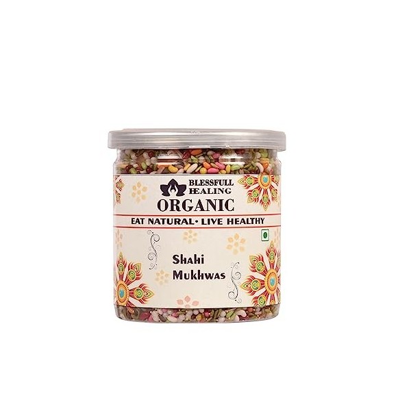 Blessfull Healing Organic Shahi Mukhwas Récipient hermétique de 400 grammes emballage peut varier 
