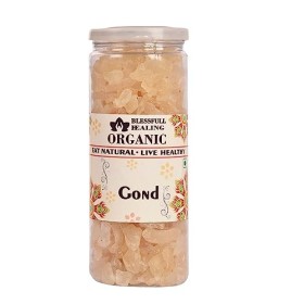 Blessfull Healing Organic Gond Katira Récipient hermétique de 400 grammes emballage peut varier 