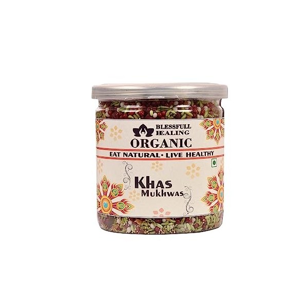 Blessfull Healing Organic Khas Mukhwas Récipient hermétique de 400 grammes emballage peut varier 