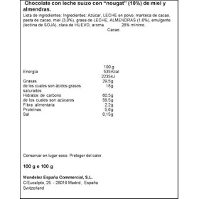 TOBLERONE Barre, tableau de chocolat 100 g - Lot de 10