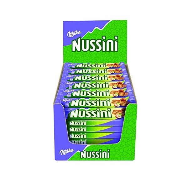 Milka Nussini-Gaufrette au chocolat au lait - Pack de 35 barres 31,5g & Mini tablettes chocolat au lait et au biscuit LU-Pa