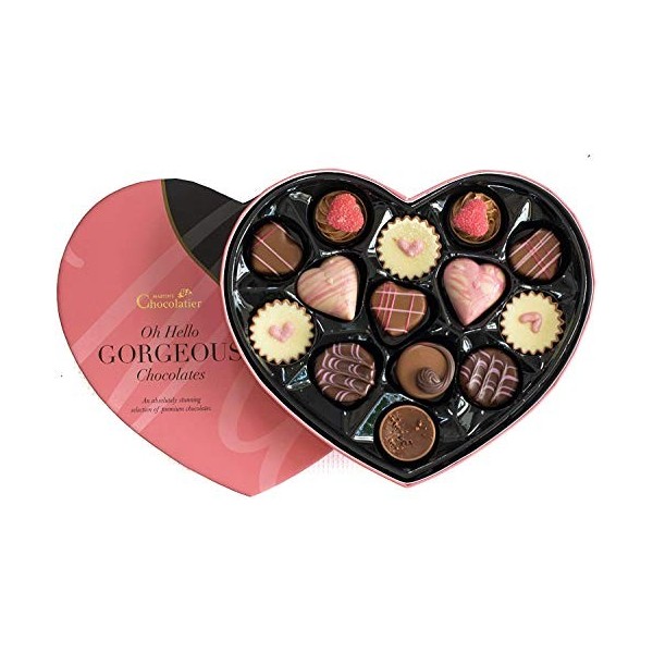 Martins Chocolatier Assortiment de Chocolat - Dans une Boîte en Forme de Coeur - Coffret Cadeau de Chocolat